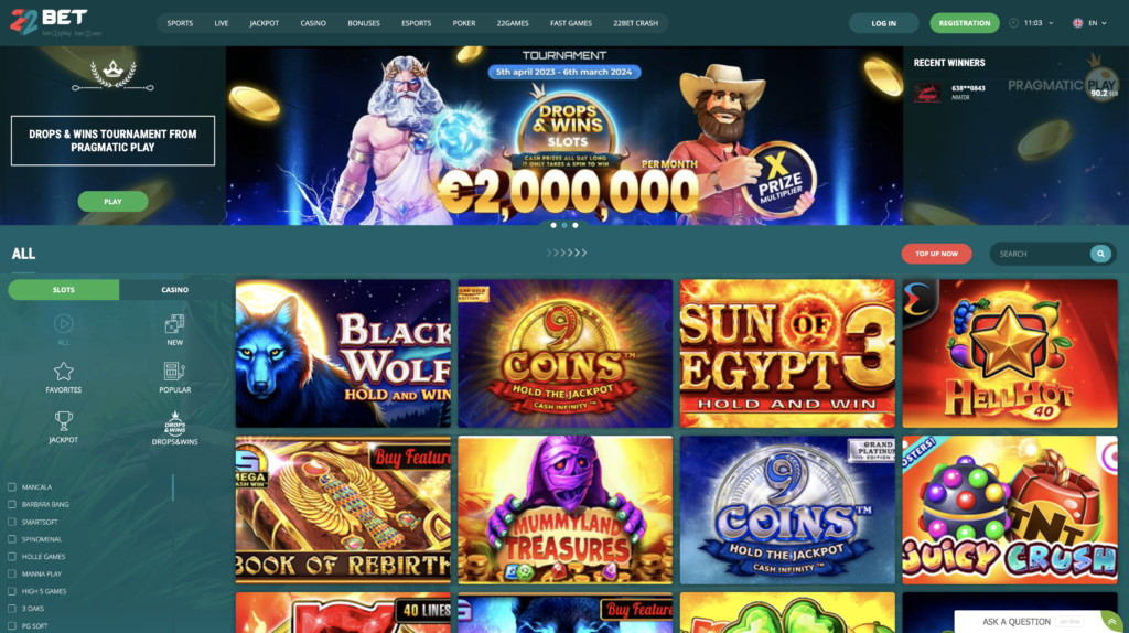 22bet uganda casino games
